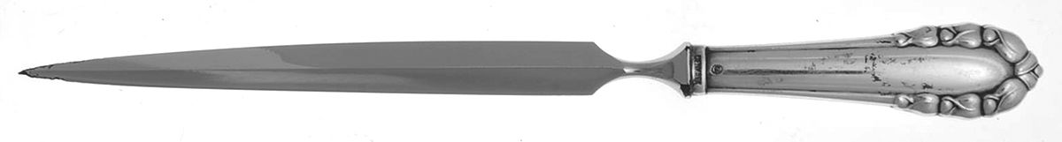 Lily of The Valley-Rose (Sterling) Letter Opener with Stainless Blade by Georg Jensen (Denmark)-1