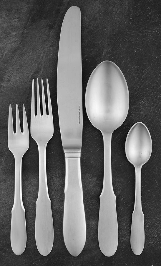 Mitra (Stainless) 5 Piece Place Setting by Georg Jensen (Denmark)-1