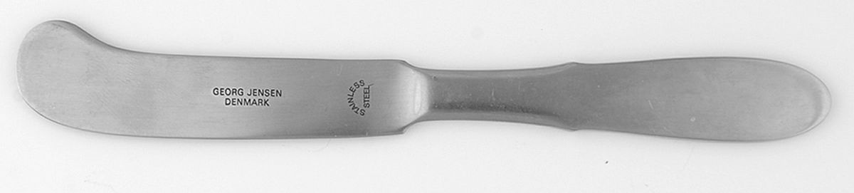 Mitra (Stainless) Flat Handle Butter Spreader by Georg Jensen (Denmark)-1