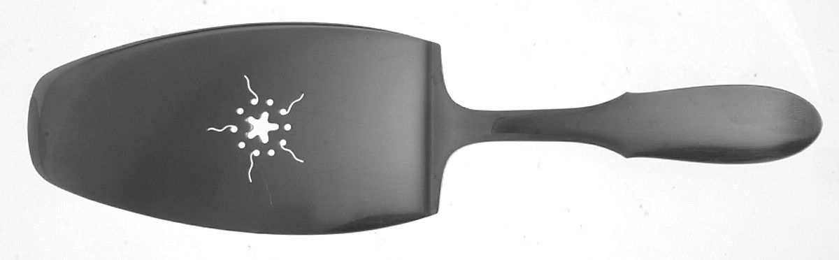 Mitra (Stainless) Large Solid Fish Serving Knife by Georg Jensen (Denmark)-1
