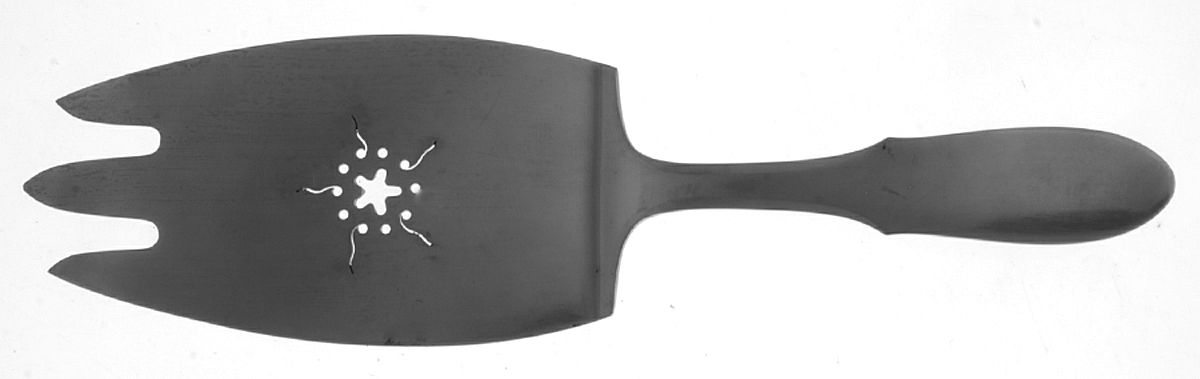 Mitra (Stainless) Large Solid Fish Serving Fork by Georg Jensen (Denmark)-1