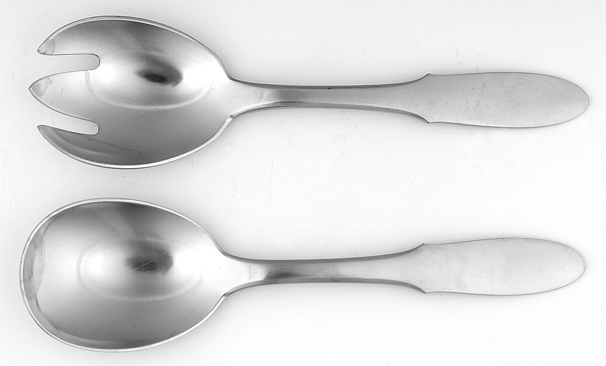Mitra (Stainless) Solid Compote Serving Set 2 Piece by Georg Jensen (Denmark)-1