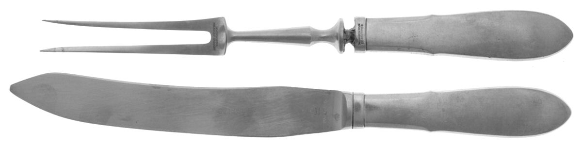 Mitra (Stainless) Small 2-Piece Steak Carving Set w/Stainless Blade by Georg Jensen (Denmark)-1