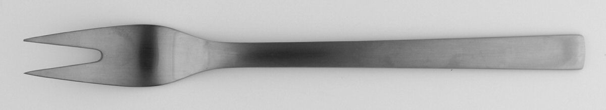 New York (Stainless) Medium 2-Tine Cold Meat Serving Fork by Georg Jensen (Denmark)-1