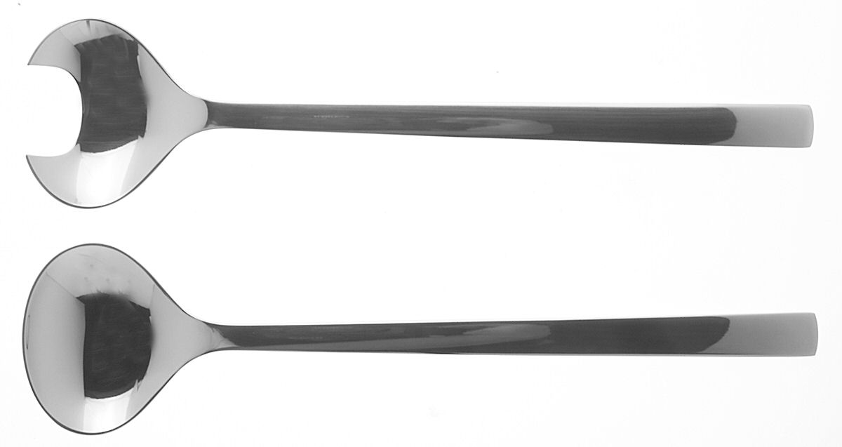 New York (Stainless) (2 Pc) Solid Salad Set by Georg Jensen (Denmark)-1