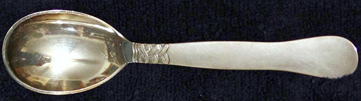 Nordic-Ladby (Sterling, 1927) Solid Compote Serving Spoon by Georg Jensen (Denmark)-1