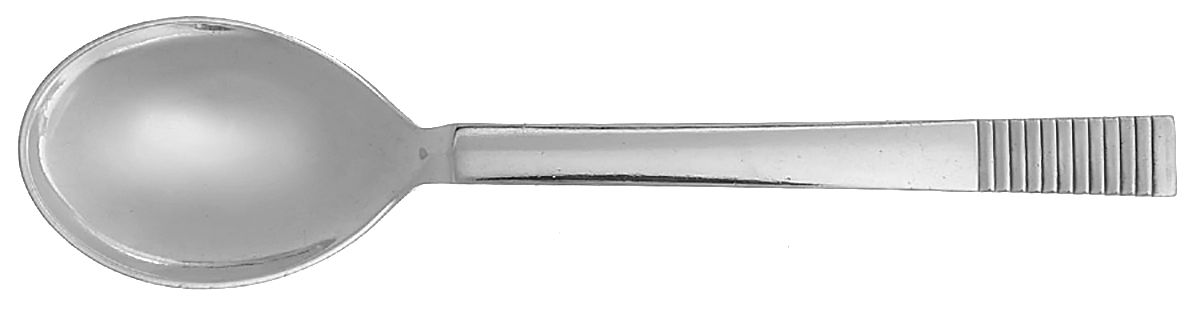 Parallel (Sterling, 1931) Round Bowl Soup Spoon (Cream Soup) by Georg Jensen (Denmark)-1