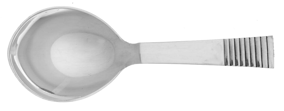 Parallel (Sterling, 1931) Tea Caddy Spoon by Georg Jensen (Denmark)-1