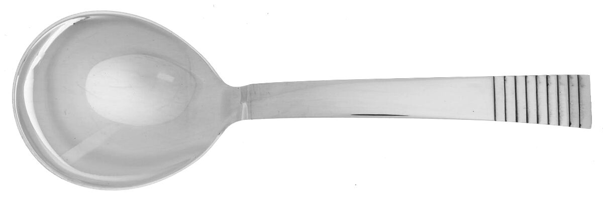 Parallel (Sterling, 1931) Solid Compote Serving Spoon by Georg Jensen (Denmark)-1