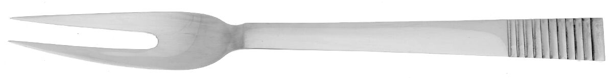 Parallel (Sterling, 1931) Medium 2-Tine Cold Meat Serving Fork by Georg Jensen (Denmark)-1