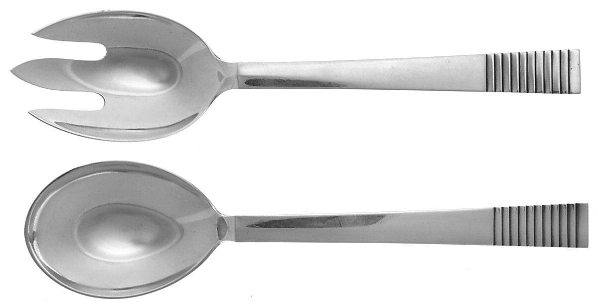 Parallel (Sterling, 1931) 2 Pc Solid Compote Serving Set by Georg Jensen (Denmark)-1