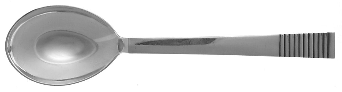 Parallel (Sterling, 1931) Solid Compote Serving Spoon by Georg Jensen (Denmark)-1