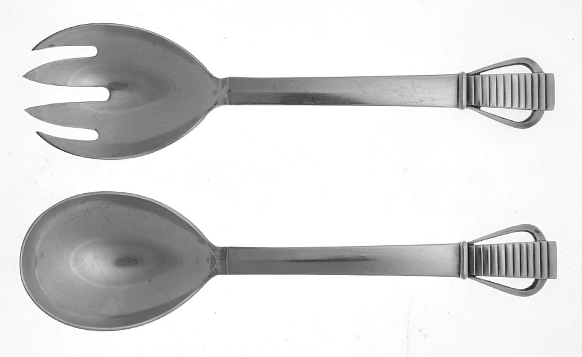 Parallel (Sterling, 1931) Solid Compote Serving Set 2 Piece by Georg Jensen (Denmark)-1