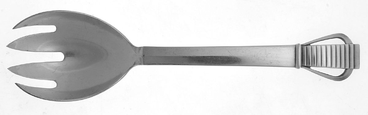 Parallel (Sterling, 1931) Solid Compote Serving Fork by Georg Jensen (Denmark)-1