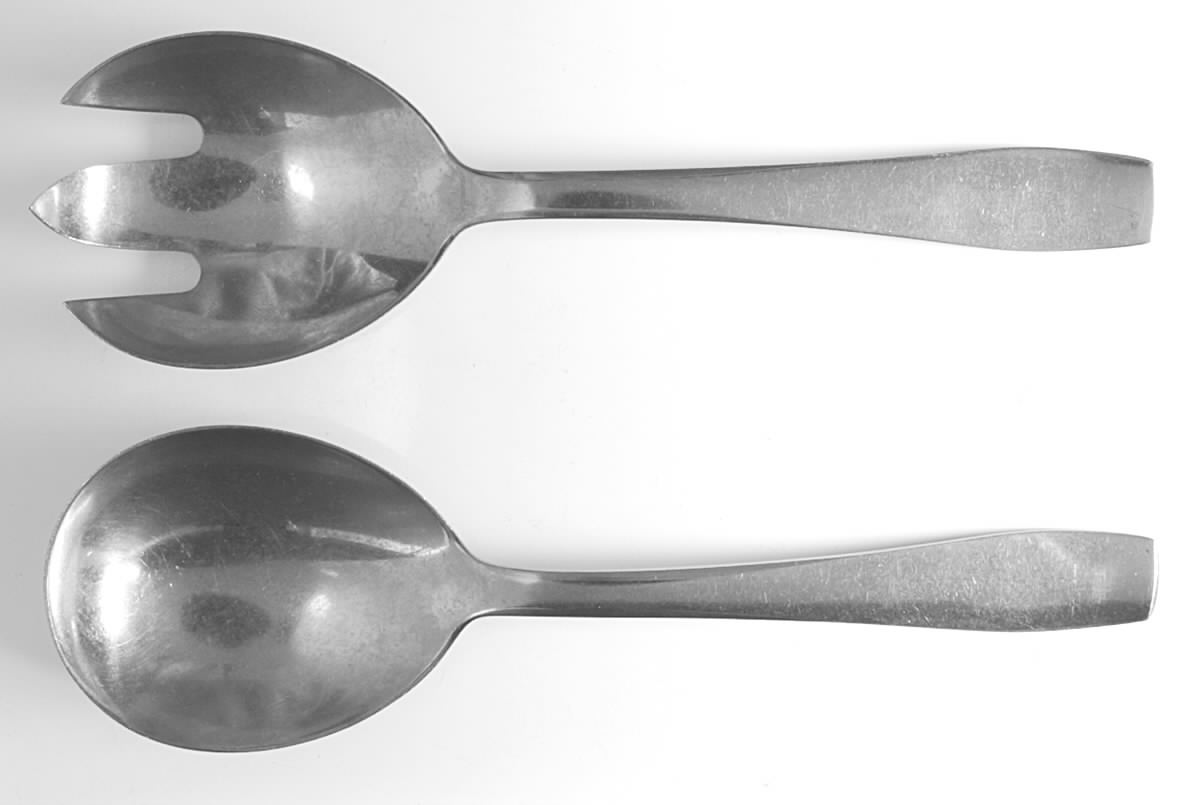 Plata (Stainless) (2 Pc) Solid Salad Set by Georg Jensen (Denmark)-1