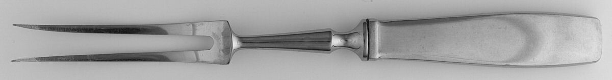Plata (Stainless) Small Steak Carving Fork with Stainless Prongs by Georg Jensen (Denmark)-1