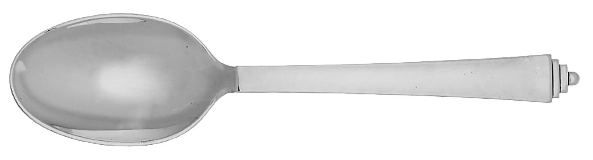 Pyramid (Sterling, 1927) Desseet/Place Spoon by Georg Jensen (Denmark)-1