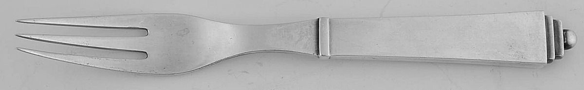Pyramid (Sterling, 1927) Fruit Fork with Hollow Handle & Sterling Tines by Georg Jensen (Denmark)-1