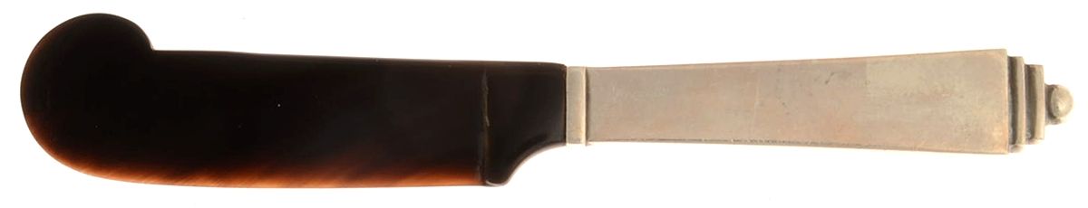 Pyramid (Sterling, 1927) Cheese Spreader Horn Blade by Georg Jensen (Denmark)-1
