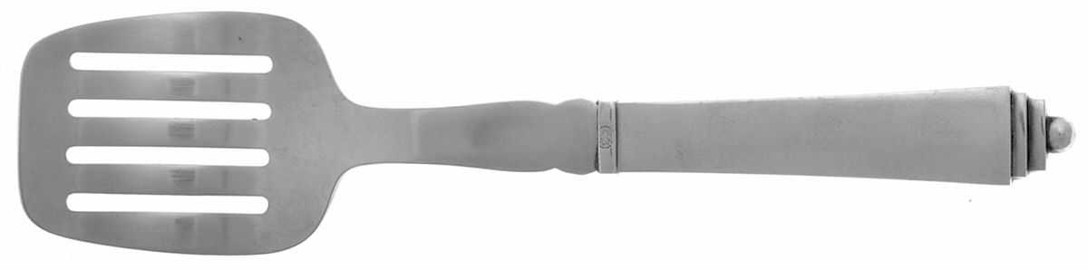Pyramid (Sterling, 1927) Herring-Sardine Serving Fork Stainless Tines by Georg Jensen (Denmark)-1