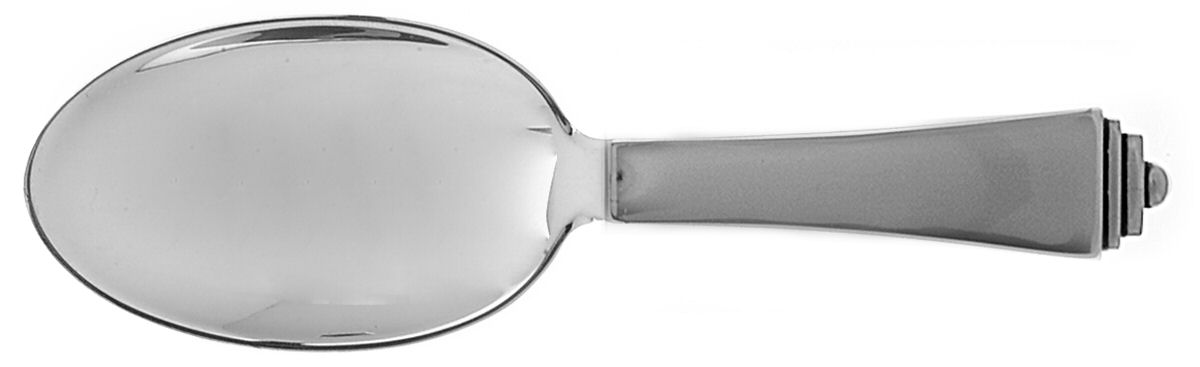Pyramid (Sterling, 1927) Straight Handle Baby Spoon by Georg Jensen (Denmark)-1