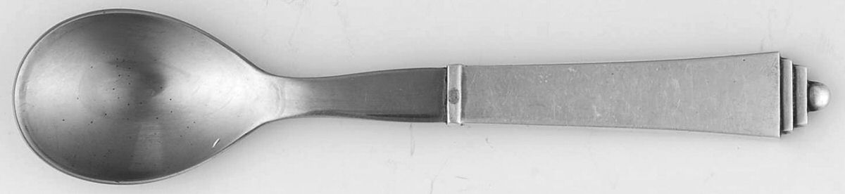 Pyramid (Sterling, 1927) Egg Spoon with Stainless Bowl by Georg Jensen (Denmark)-1