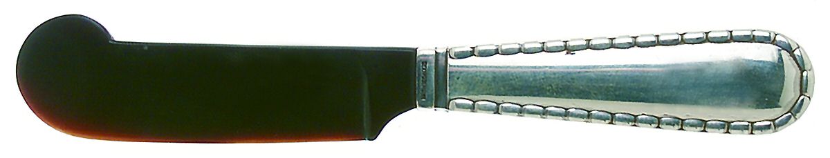 Rope (Sterling) Cheese Spreader Horn Blade by Georg Jensen (Denmark)-1