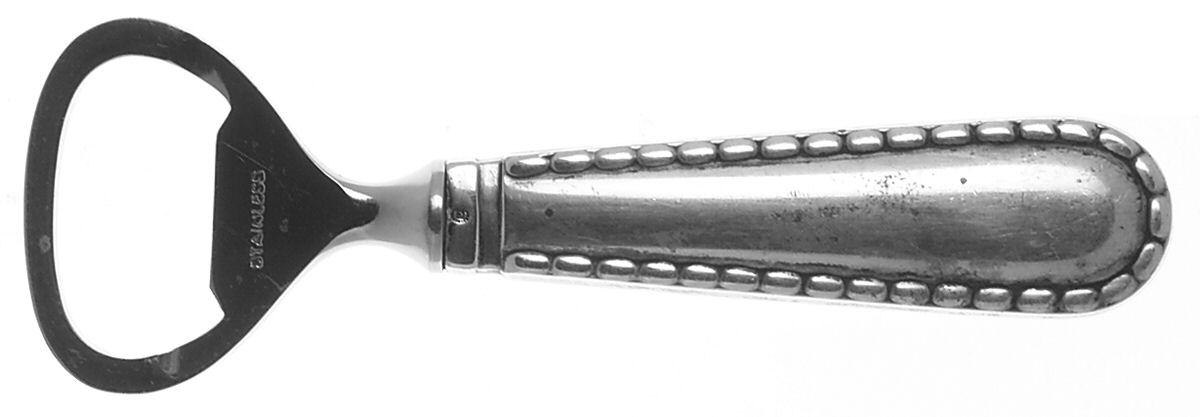 Rope (Sterling) Bottle Opener with Stainless Bowl by Georg Jensen (Denmark)-1