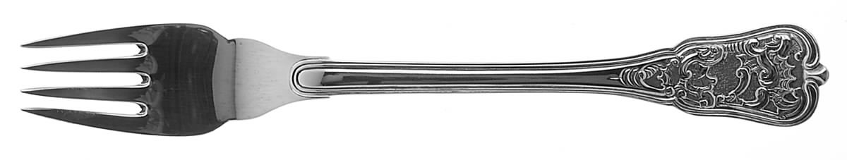 Rosenborg (Silverplate) Individual Solid Fish Fork by Georg Jensen (Denmark)-1