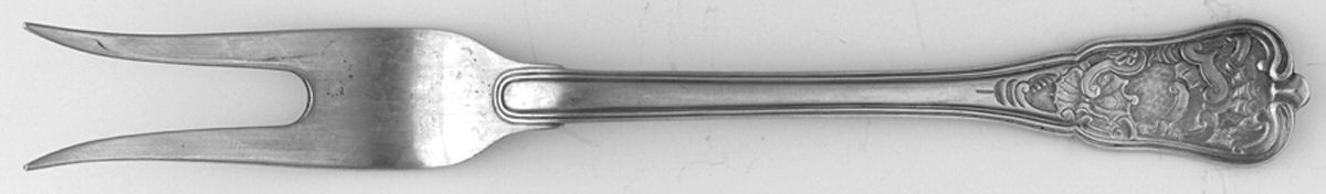 Rosenborg (Silverplate) Small 2-Tine Cold Meat Serving Fork by Georg Jensen (Denmark)-1