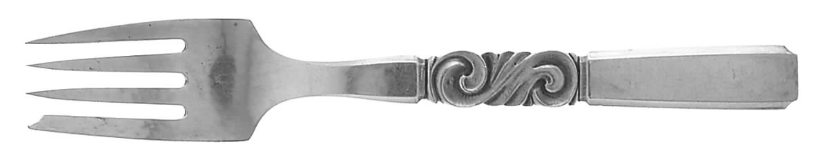 Scroll (Sterling, 1927) Individual Salad Fork by Georg Jensen (Denmark)-1