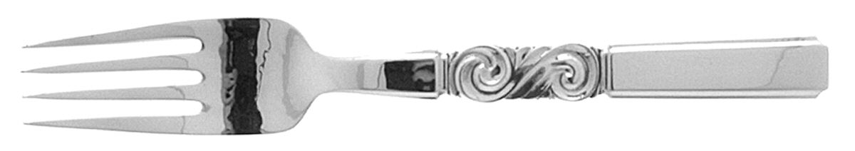 Scroll (Sterling, 1927) European Fork by Georg Jensen (Denmark)-1