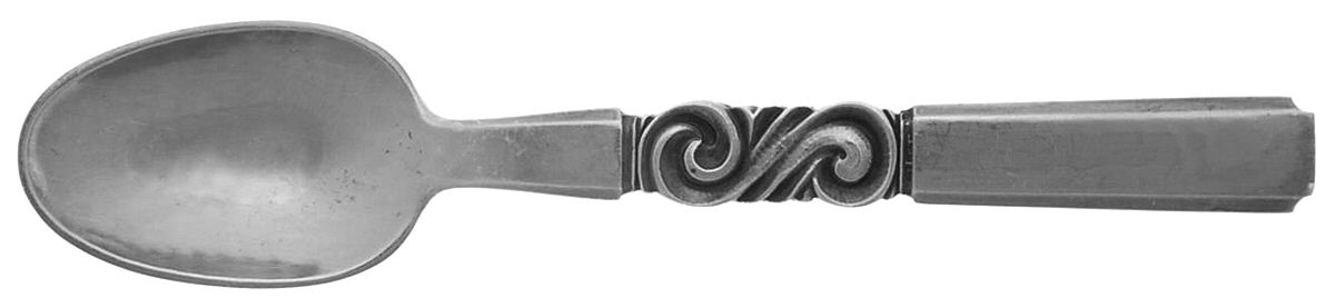 Scroll (Sterling, 1927) Five O'Clock Teaspoon by Georg Jensen (Denmark)-1