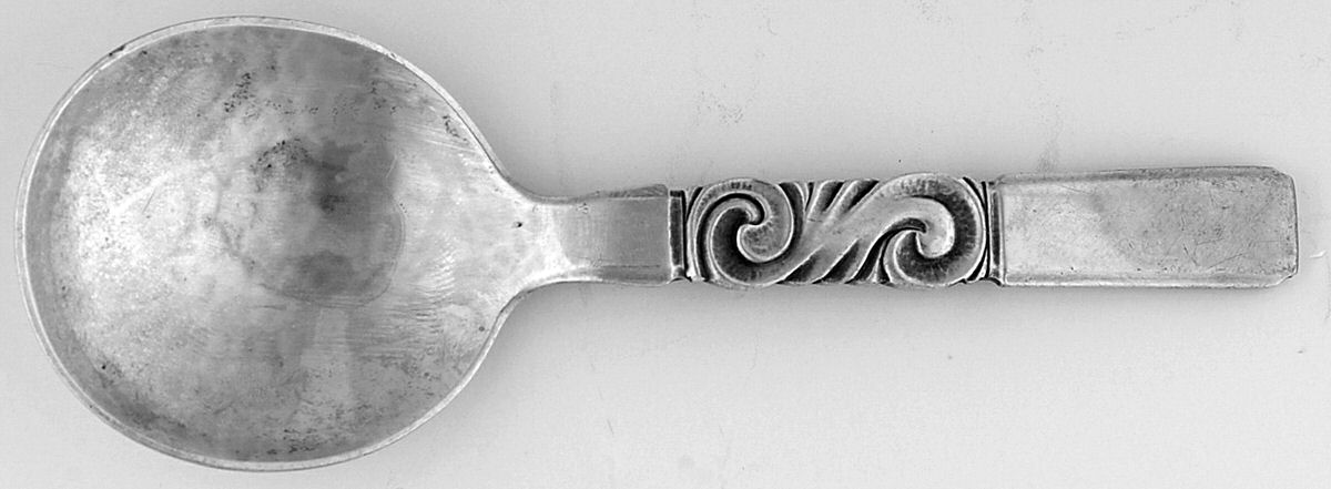 Scroll (Sterling, 1927) Sugar Spoon by Georg Jensen (Denmark)-1