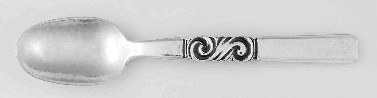 Scroll (Sterling, 1927) Mocha Spoon by Georg Jensen (Denmark)-1