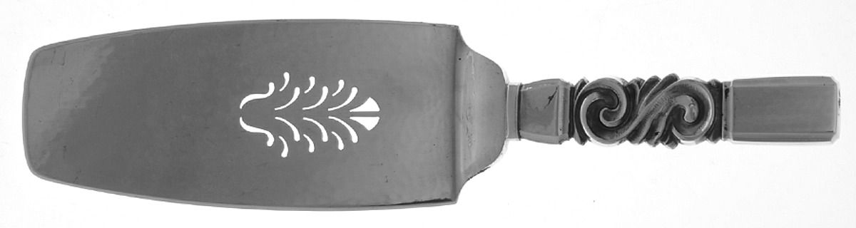 Scroll (Sterling, 1927) Hollow Handle Fish Serving Knife W/Sterling Blade by Georg Jensen (Denmark)-1