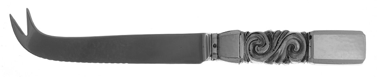 Scroll (Sterling, 1927) Knife-Cheese/Stainless Blade by Georg Jensen (Denmark)-1