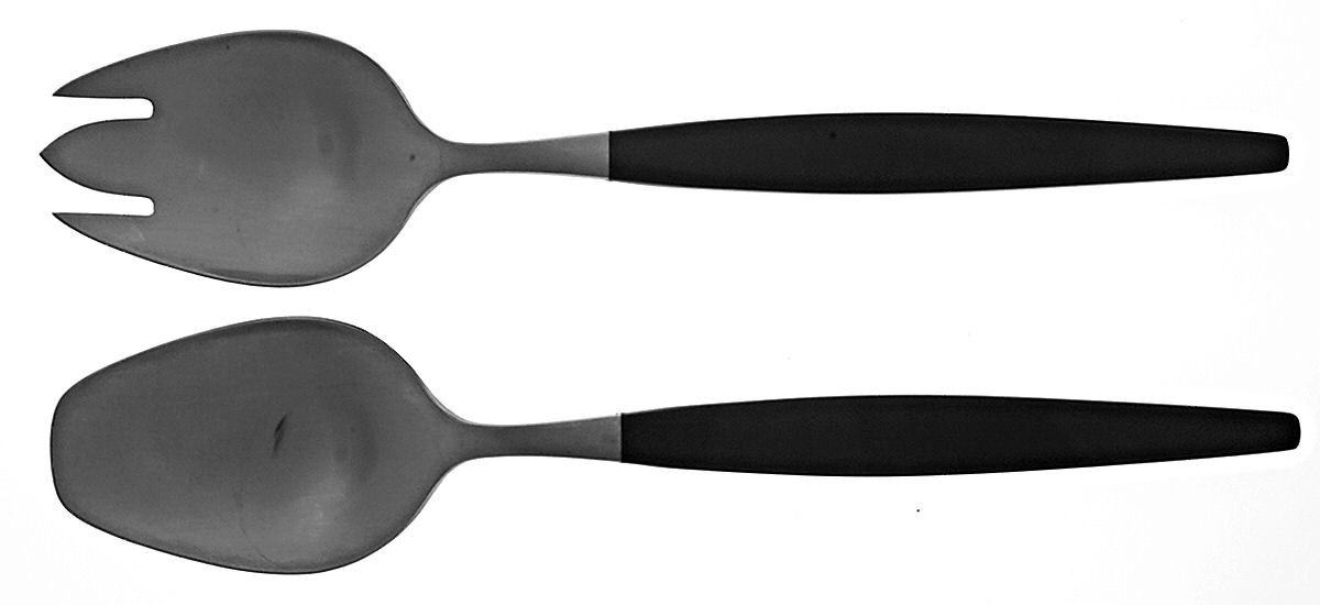 Focus Deluxe-Black (Stainless) 2 Pc Salad Set with Stainless Bowl by Gense-1