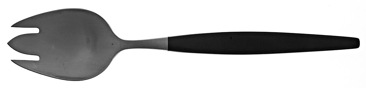 Focus Deluxe-Black (Stainless) Salad Serving Fork with Stainless Prongs by Gense-1