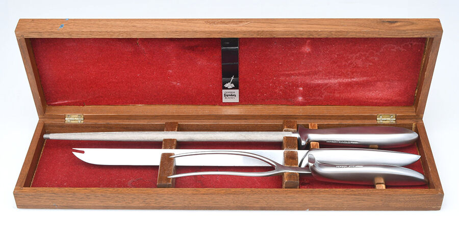 Presentation (Stainless) (3 Pc) Carving Set & Wood Case by Gerber-1