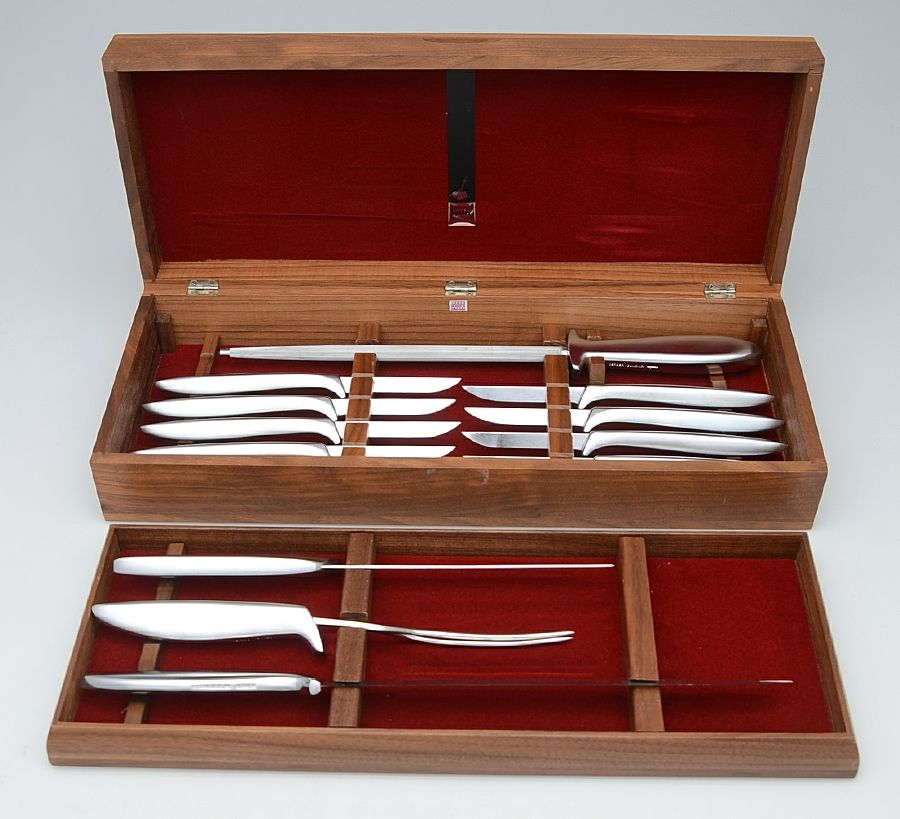 Presentation (Stainless) 12 Pc Knife Set (8STK,1KS,1HAMKS,1CFL,1CKS) by Gerber-1