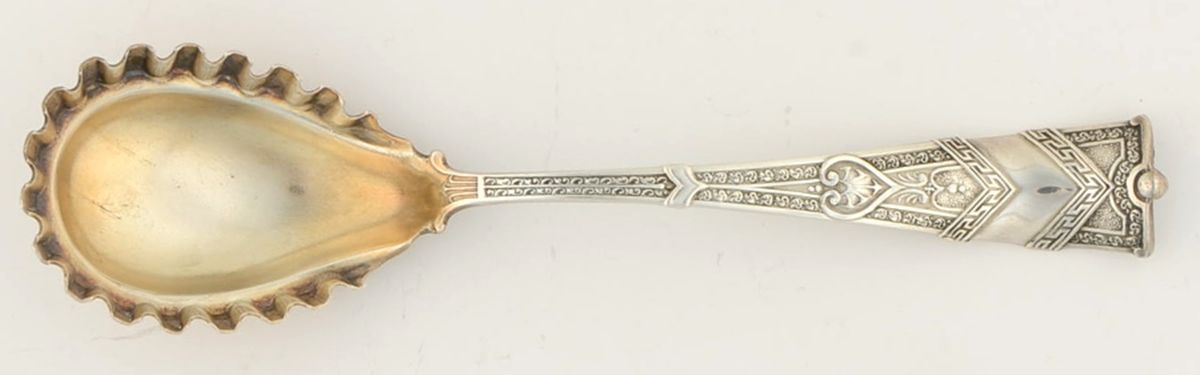 Amaryllis (Sterling, 1877) Monogram Sugar Spoon by George W Shiebler-1
