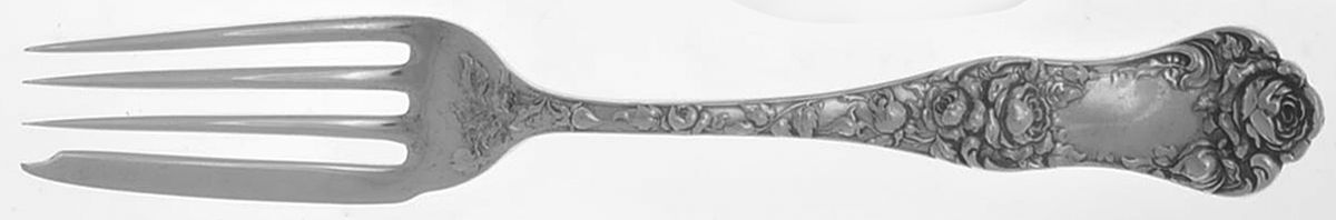 American Beauty (Sterling, 1896) Large Individual Solid Fish/Salad Fork by George W Shiebler-1