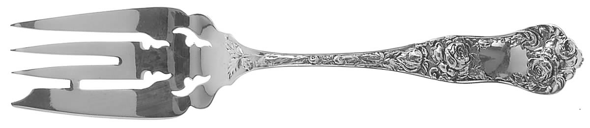 American Beauty (Sterling, 1896) Small Solid Cold Meat Serving Fork by George W Shiebler-1