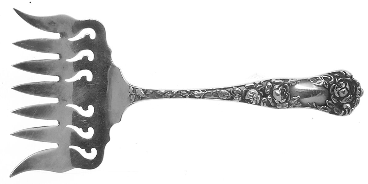 American Beauty (Sterling, 1896) Small Solid Tined Sardine Serving Fork by George W Shiebler-1