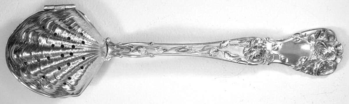 American Beauty (Sterling, 1896) Solid Individual Tea Ball Spoon by George W Shiebler-1