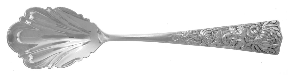 Chrysanthemum (Sterling, 1885) Sugar Shell Spoon by George W Shiebler-1
