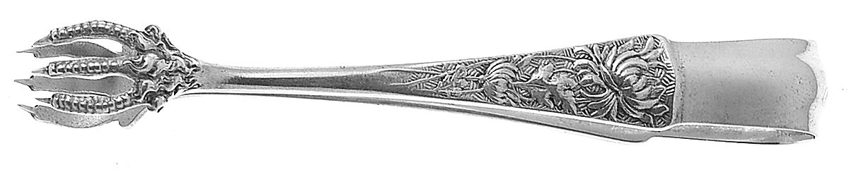 Chrysanthemum (Sterling, 1885) Small Sugar Tongs by George W Shiebler-1