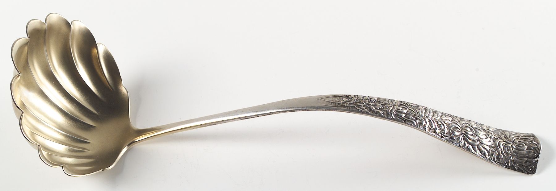 Chrysanthemum (Sterling, 1885) Large Solid Soup Ladle by George W Shiebler-1