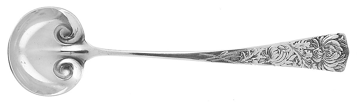 Chrysanthemum (Sterling, 1885) Solid Piece Cream Ladle by George W Shiebler-1